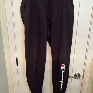 Champion Black Athletic Hoodie with Flag Trim